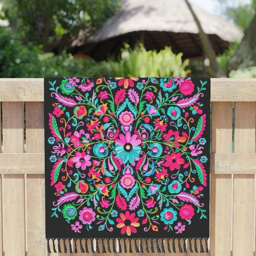 sand free beach blanket resort towel floral stripes splash plumes red pink blue